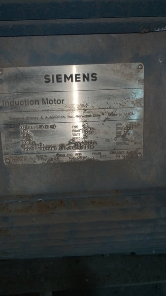 250 HP 3574 RPM Siemens, Frame 509S, TEFC, 1.15 service factor, 2300 Volts - Image 2