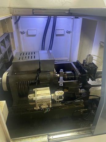 KSI #TCM32S, CNC Swiss automatic lathe, Fanuc 0iTF, Barload VITO barfeed, LNS chip conveyor, 2018 - Image 5