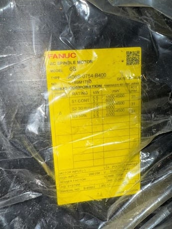 3.7 KW Fanuc #A06B-0754-B400, Servo Motor, 6000 RPM, New - Image 1