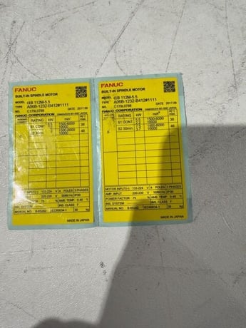 2.2 KW Fanuc #A06B-1232-B412, Built-In Spindle Motor, 4-Pole, 3 Phase, 10000 RPM, 220-230 V, 2017 - Image 4