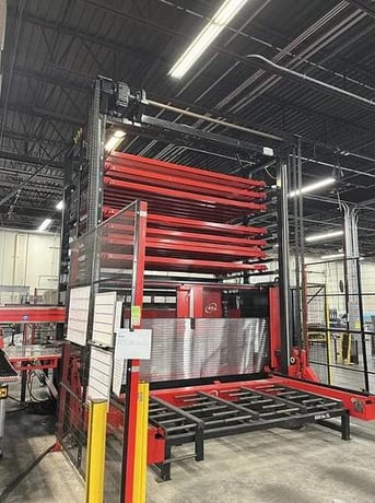 Amada #ASIII-MP300, automatic sheet tower loader, 49 suction cups, 2 magnets, 16-98 FPM, FMS Control, 2011 - Image 2