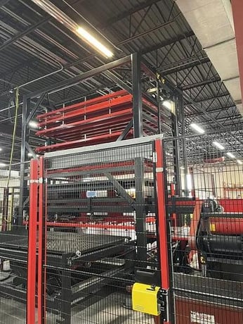 Amada #ASIII-MP300, automatic sheet tower loader, 49 suction cups, 2 magnets, 16-98 FPM, FMS Control, 2011 - Image 4