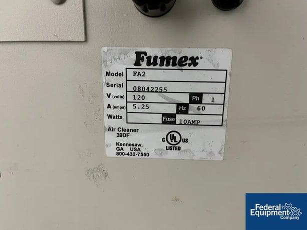 Fumex #FA2, Fume Extractor, stainless steel construction, portable, 120 volts, serial# 08042255 - Image 2