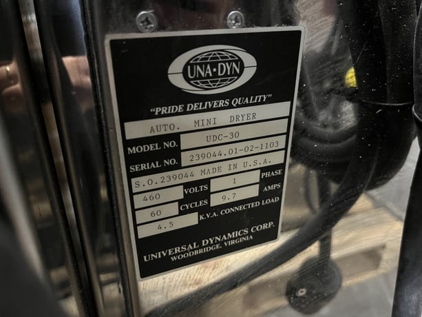Una-Dyn #UDC-55/UDC-30, Mini Desiccant Dryers, Lot of 2, 55/30 cfm, 460 V - Image 4