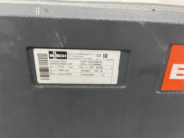 170 ACFM, Busch #RA02352-D50611XF, Vacuum Pump, 1800 RPM, 10 HP, 230/460 V - Image 3