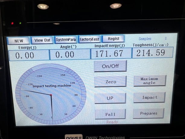 332 lbf. Frank Bacon Machinery 450 Joules FB-450C Digital Display Charpy Impact Testing Machine, Touch Screen - Image 3