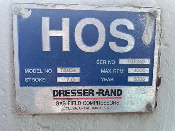 3000 HP Dresser #7HOS4, reciprocating compressor, 3-stages, 3000 HP @ 900 RPM, Toshiba J3008NLSLION, 2006 - Image 7
