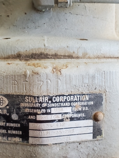 100 HP Sullair #PDH12L-35-288, screw compressor, Catepillar 3304, 2003 - Image 6