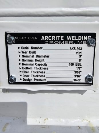 100 bbl Pop Tank, 2023 (6 available) - Image 7