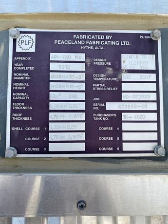 390 bbl Storage Tank, 2012 - Image 2