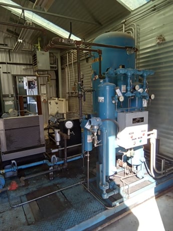 Mattei #C-64-M, rotary vane air compressor & package, 150 psig, PASC C, enclosure, skid, 1979 AS-IS - Image 5