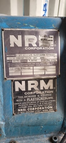 3.5" NRM #Plastiscrew, cold feed, 12:1 L/D rubber extruder - Image 2
