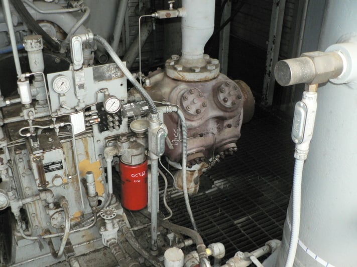 400 HP Geminis #FE-332D-2, reciprocating compressor, 2 throw, Caterpillar #3408TA engine, Air-X-Changer - Image 8