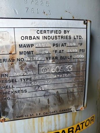 24" Sour Vertical Separator, 3-phase, 1440 psi, 2000 - Image 7
