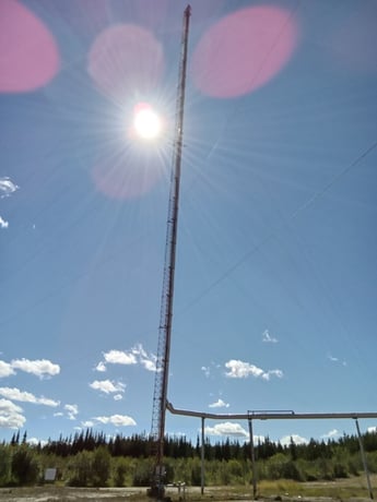 12.8" x 228' BS &B, guyed flare stack, 1970 - Image 9