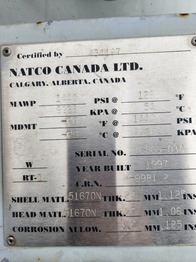 24" x 28' Sweet Glycol Dehy Package, 1440 psi, 1997 - Image 8