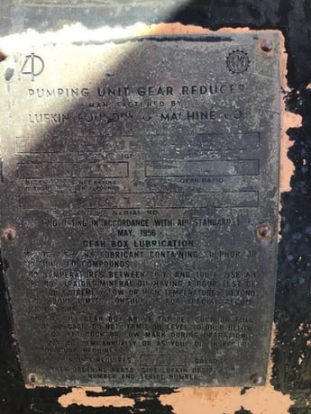 114 Lufkin #114-133-54, pump jack, 20 HP @ 1180 RPM GE - Image 4