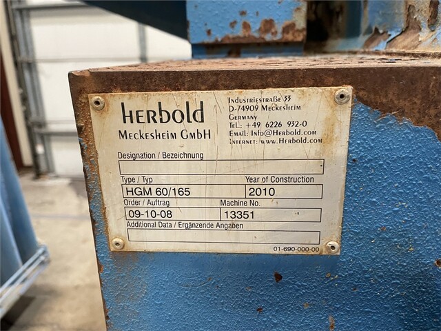 24.7" x 56" Herbold #HGM60/145, Closed Rotor Granulator, Hog Style, (24) Cutters, 250 HP, 200 RPM, 2010 - Image 4