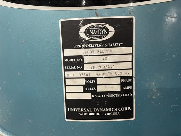 Una-Dyn #20-in., Floor Filters, Lot of 2, 30" L x 30" width x 52" Dimension - Image 3