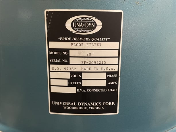 Una-Dyn #20-in., Floor Filters, Lot of 2, 30" L x 30" width x 52" Dimension - Image 5