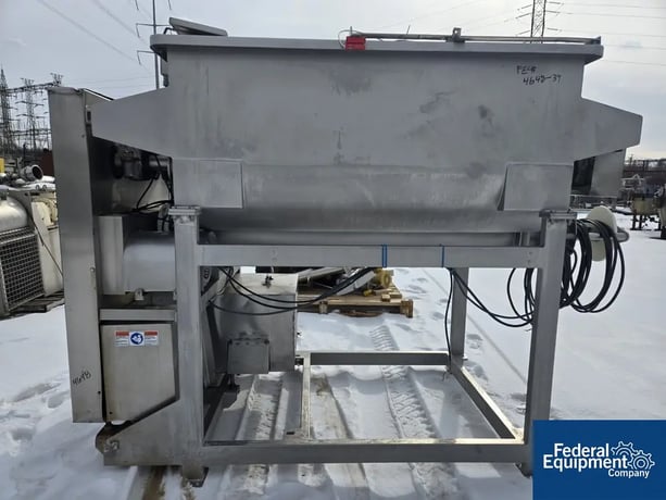 Weiler #M305A, Unload screw discharge mixer, Stainless Steel twin overlapping paddles, central outfeed screw - Image 1