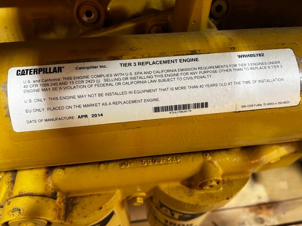 630 HP Caterpillar #C18, industrial engine, sound attenuated enclosure 1, 14" flywheel, 2014 - Image 9