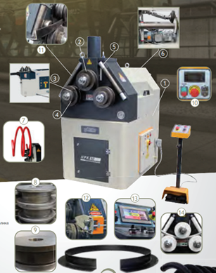 BMT #HPK-60, Hydraulic Profile Rolls, 3 roll drive standard, 2.37" shaft diameter, 8.46" roll diameter, 3 HP - Image 2