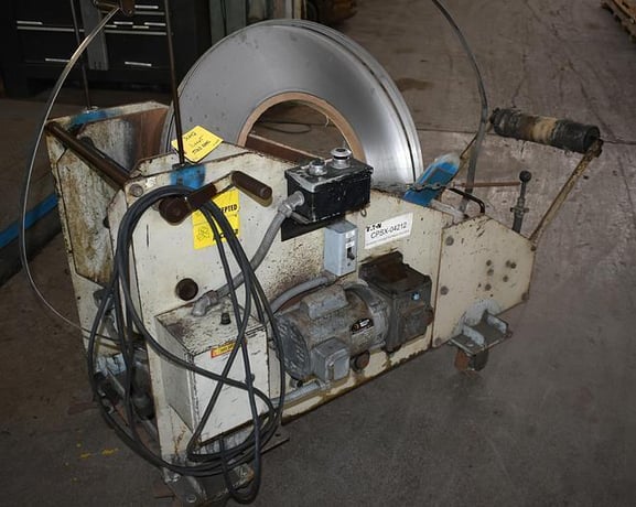 1200 lb. Durant #1010, portable motorized coil cradle, 10" width, 36" outside dimension, 90 FPM, casters - Image 1
