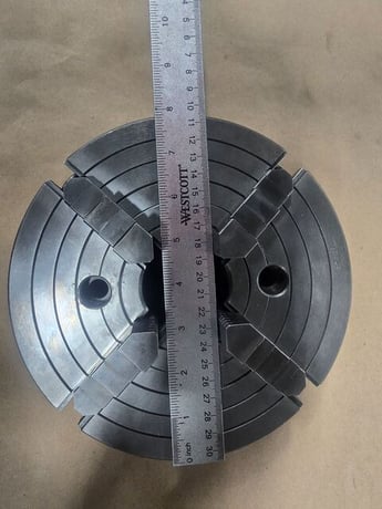 8" Buck, 4-Jaw Lathe Chuck w/ plain back - Image 1