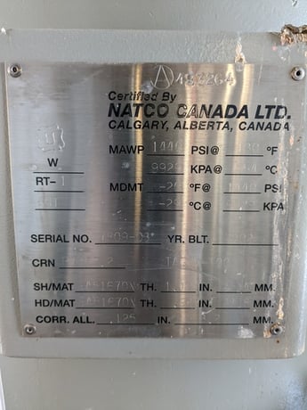1.5 MMBTU/hr Natco, Sour Line Heater, 24" x7' 6" Sour Separator, 3" coil diameter, 3375 psi, 200&deg;F, 2002 - Image 3