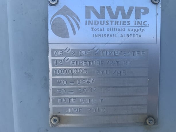 1 MMBTU/hr NWP Ind., Sour Line Heater, 3" coil diameter, 5031 psi, 200°F, 2010 - Image 7