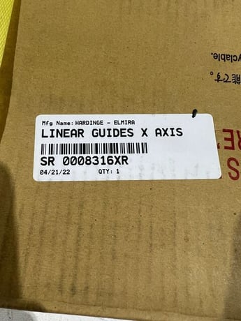Hardinge #SR-0008316XR, Linear Guide X Axis, New - Image 2