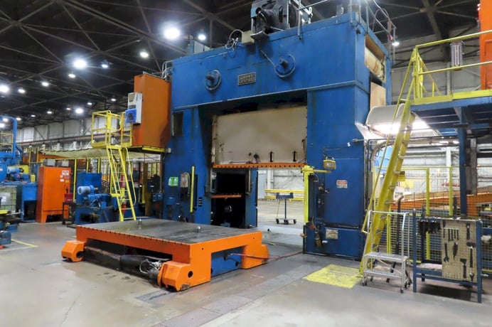 McKay #SE4-500-136-84, Blanking Line, 500 ton, 12" stroke, 75" Shut Height, 20" adj, 15-60 SPM, 136" x84" bed - Image 2
