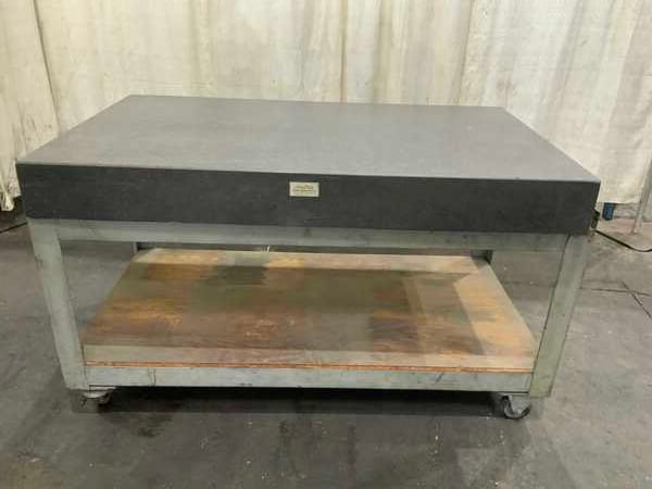 3 6" x 60" x 6" Accurite, black granite surface plate - Image 1