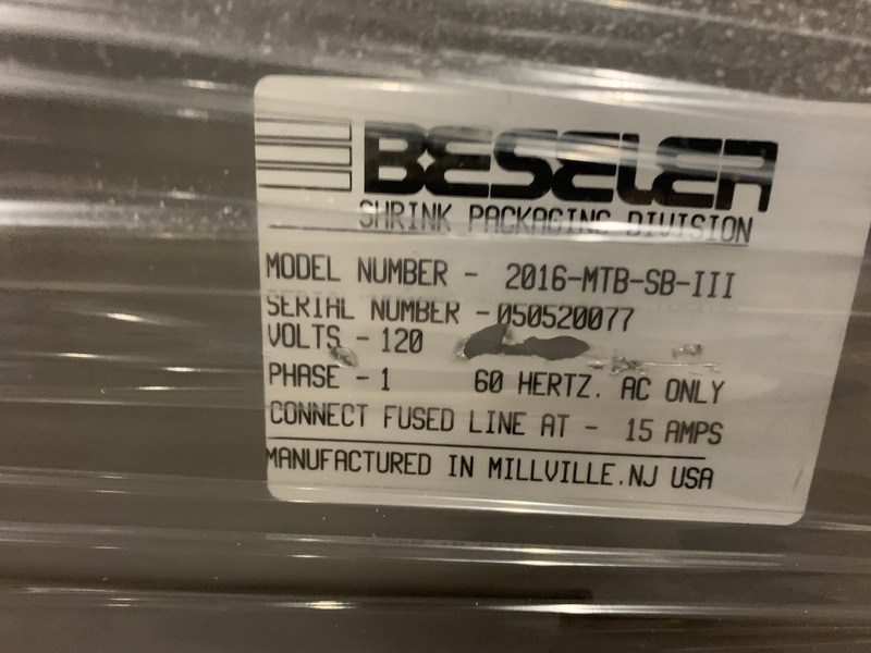 Beseler #2016MTB-SB-111, hot knife l-bar sealer shrink, up to 15 PPM - Image 6