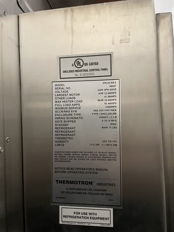44" width x 37" D x 44" H Thermotron #FM-64-55-S, Temperature/Humidity Test Chamber, 10°C - 90°C - Image 3