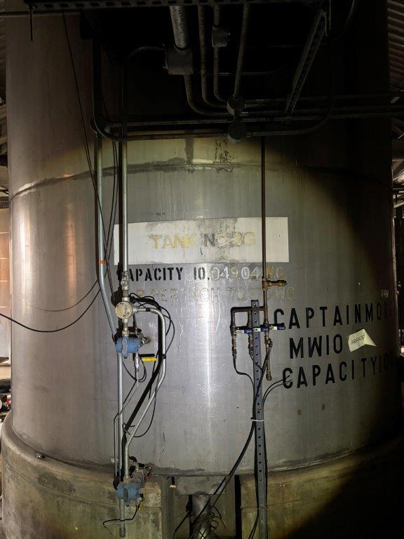 10000 gallon Stainless steel tank, 132" dia. x 144" straight side, flat top & bottom - Image 6