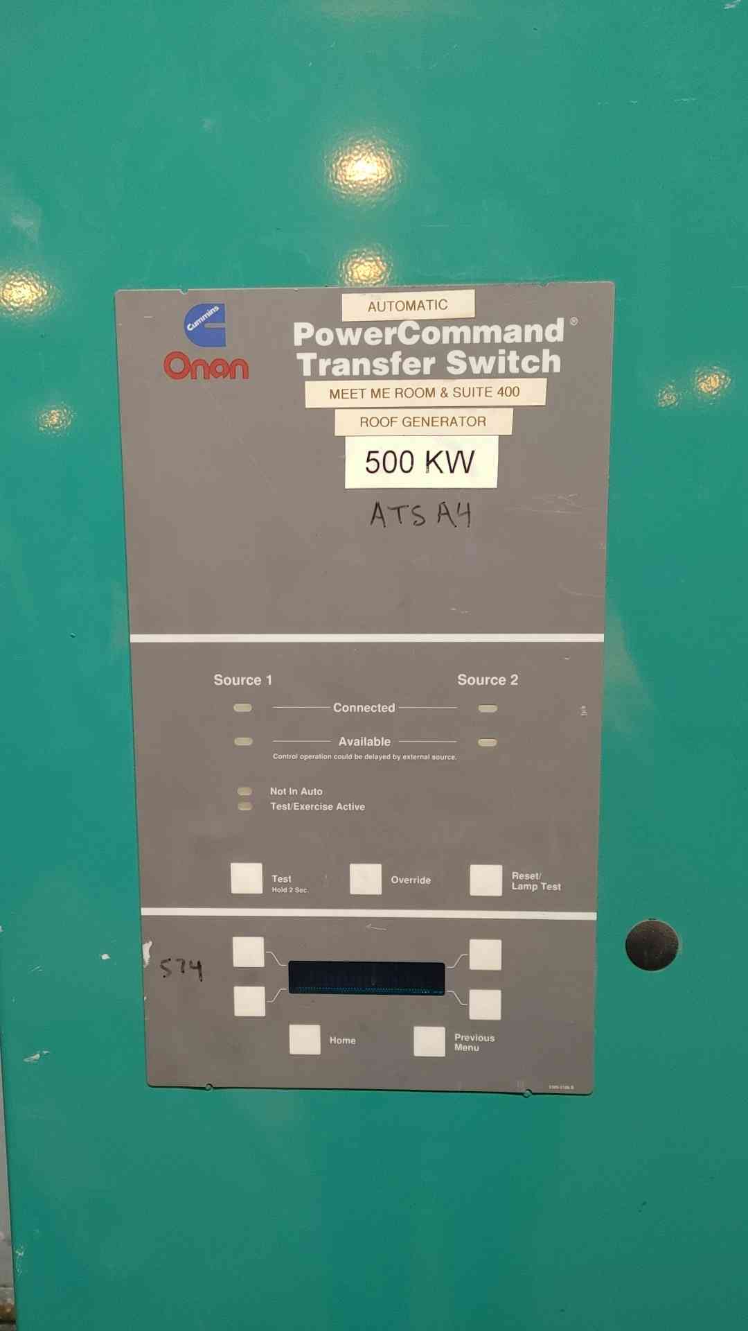 1000 Amp. Onan #OTPCD-4489506, Automatic Transfer Switch, 3-Pole, 60 Hz, 480 V - Image 4