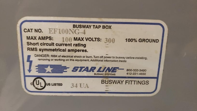 100 Amps, Starline, EF100NG-4, Busway w/Tap Boxes, 300 V - Image 4