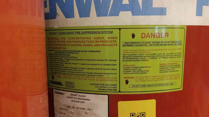360 lbs. Fenwal, Fire Suppression System, FM-200 Agent, 360 psig @ 70 F - Image 6
