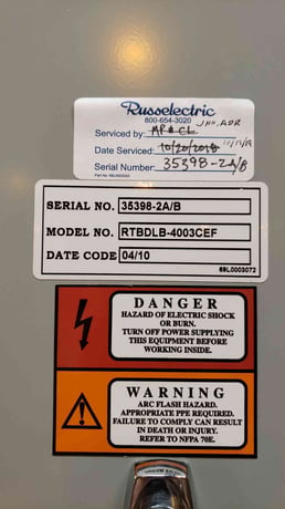 400 Amp. Russelectric #RTBDLB-4003CEF, Automatic Transfer Switch, 3 Phase, 3-Wire, 60 Hz, 480 V, 2010 - Image 2