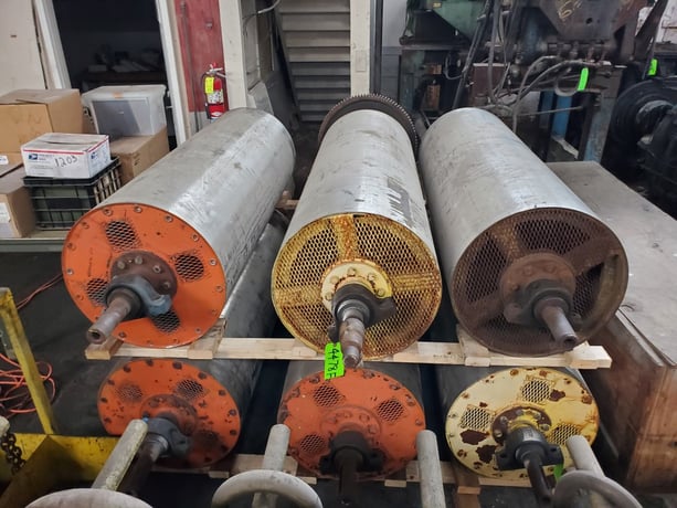 ASF, 23" x 68" cooling drums, jacketed for effiicent cooling, pillow block bearings (6 available) - Image 2