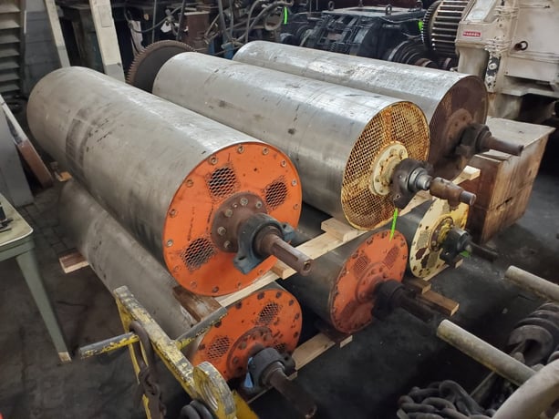 ASF, 23" x 68" cooling drums, jacketed for effiicent cooling, pillow block bearings (6 available) - Image 3