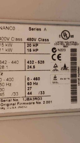 Allen-Bradley, powerflex70 #20ad027a0aay, MCC, 27 A, 460 Volts, 20 HP, encl type 1, - Image 7