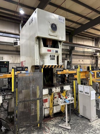 200 Ton, Aida #NC1-2000(2)E, single crank gap frame press, 54.7" x 33.1" bed, 9.84" stroke, 25-50 SPM, 4.33" - Image 3