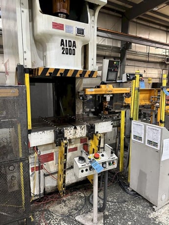 200 Ton, Aida #NC1-2000(2)E, single crank gap frame press, 54.7" x 33.1" bed, 9.84" stroke, 25-50 SPM, 4.33" - Image 4