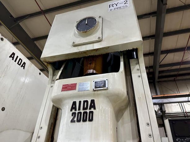 200 Ton, Aida #NC1-2000(2)E, single crank gap frame press, 54.7" x 33.1" bed, 9.84" stroke, 25-50 SPM, 4.33" - Image 8