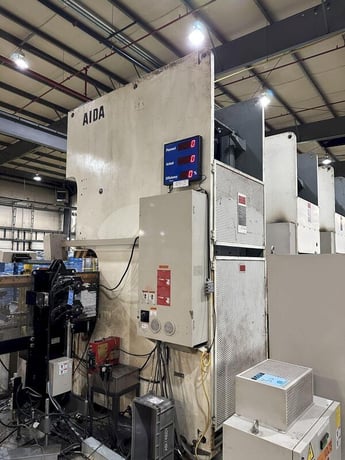 200 Ton, Aida #NC1-2000(2)E, single crank gap frame press, 54.7" x 33.1" bed, 9.84" stroke, 25-50 SPM, 4.33" - Image 9