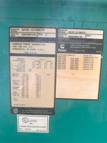 500 KW Cummins #DFEK QSX15-G9, diesel generator set, 2006 - Image 3
