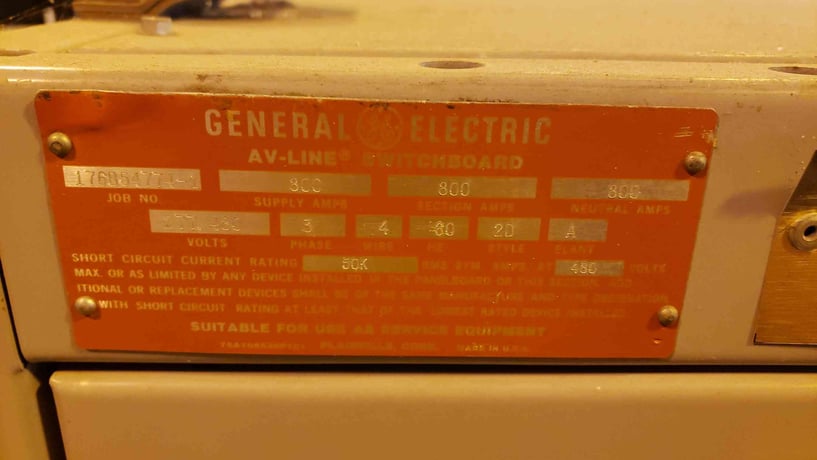 800 Amps, General Electric, AV-Line Switchboard w/Pringle Disconnect Switch, 3 Phase, 4-Wire, - Image 5